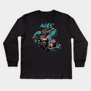 NAS RAPPER Kids Long Sleeve T-Shirt